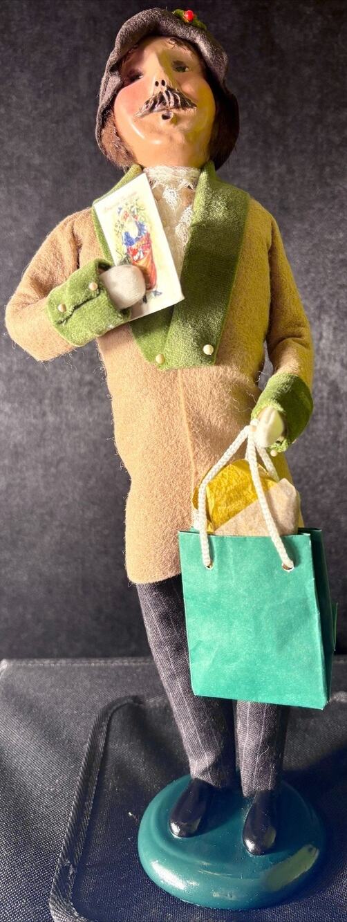 Byers Choice Talbots Man With Card and Gift - Signed - Dated 2003
